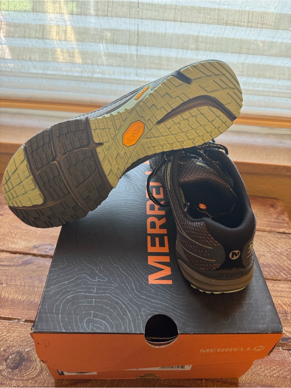 Merrell Women's Bare Access Arc Athletic Shoes - Black and Blue Accents - Picture 6 of 7